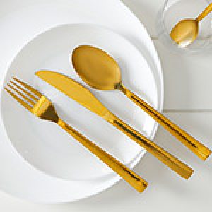 Jogo de Talheres Inox Dubai Gold 24 Peças - La Cuisine