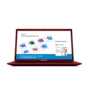 Notebook Positivo Motion Q4128C Intel® Atom® Quad-Core™ Windows 10 Home 14.1" - Vermelho- Inclui Microsoft 365 Personal por 1 ano