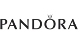 Logo Pandora com letras em caixa alta na cor preta.