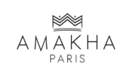 Logo da loja Amakha Paris com as letras do nome da marca na cor preta.