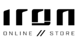 Logo Iron Online Store com letras na cor preta.