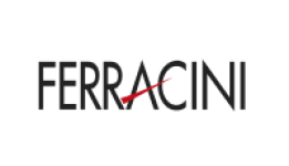 Logo Ferracini com o nome da marca em preto e detalhes em vermelho.