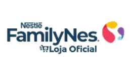 logo apresenta "Nestlé FamilyNes" em azul escuro, com "Educacional" abaixo, e um símbolo abstrato colorido (amarelo, roxo, rosa, azul claro) à direita.